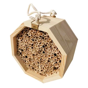 Insect House Wooden Bee Beetle & Garden Bug Hanging Hotel Natural Eco Shelter - Picture 1 of 12