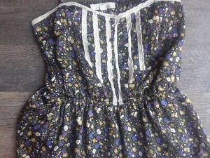 Lush Blue yellow pink Floral Sleeveless Mini Dress Size Small Hm - Picture 1 of 4