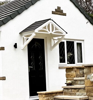 UK CANOPIES LIMITED FRONT DOOR CANOPY. Made from UV-stabilised HDPE for minimal maintenance.