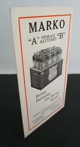 BATERÍAS DE ALMACENAMIENTO MARKO para mejor radio, folleto de alrededor de 1920 - Imagen 1 de 4