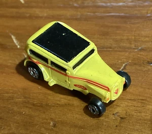 Vintage 1980s Micro Machine 1932 Ford Hot Rod Chopped Yellow W Red Stripes - Picture 1 of 5
