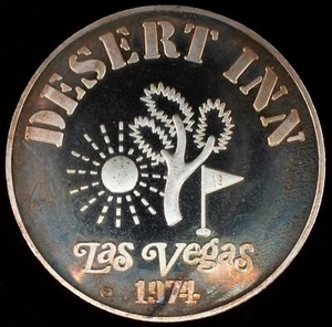 1974 Desert Inn .999 Silver 2oz Proof Like Jacques Cartier Mint - Picture 1 of 3
