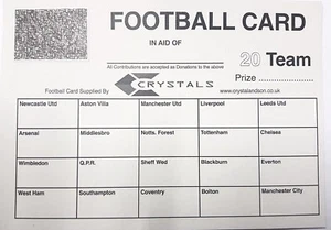 25 x 20 TEAM FOOTBALL FUNDRAISING SCRATCH CARDS GREAT QUALITY - Picture 1 of 1