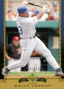 2002 Upper Deck UD Plus Retail Brian Jordan 66 Dodgers 1063/1125 - Picture 1 of 2