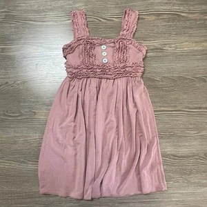 EUC Matilda Jane Dress: 4T, Item 21012D, Dusty Pink Ruffle Dress w/ Blue Buttons - Picture 1 of 7
