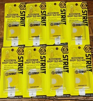Lot of 8 NEW-Hunters Specialties Strut RASPY OLD HEN Diaphragm Turkey Calls  - Image 1 of 4