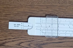 vintage Acu-math no. 400 slide rule with plastic case, good condition made in US - Afbeelding 1 van 5