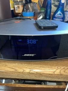 BOSE Wave Radio IV Radio Clock Alarm Platinum Silver w/ Remote Works Great NO CD - Picture 1 of 9