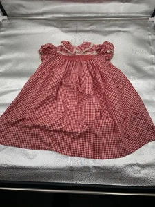 Vintage Children Girls Dress Handmade Smock 11” Chest - Picture 1 of 5