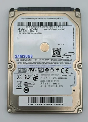 SAMSUNG HM641JI 640GB 2.5" SATA LAPTOP HARD DRIVE HDD 5400RPM TESTED - FREE SHIP - Image 1 of 2
