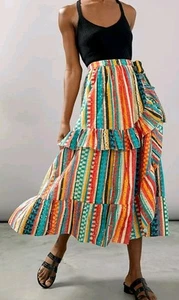 Anthropologie Verb Rüschen Ösen Wickel Maxirock Boho Einzelhandel 158 $ Größe M - Bild 1 von 24