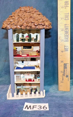 Vintage Dollhouse Doll House Artisan 1/4" Scale 5 Floors w All Furn,  Acc MF36 - Image 1 of 4