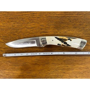 Parker Cut. Co. 6 1/2" Drop Point Hunting Knife w/Stag Scales Japan - Picture 1 of 11