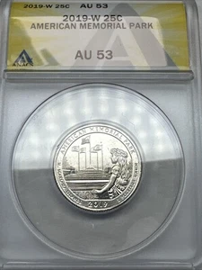 2019 W American Memorial Park ATB quarto-WP solo 2000000 coniato ANACS AU53 - Foto 1 di 12