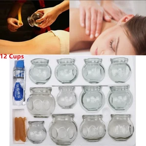 Professional 12pcs Glass Cupping Therapy Set Fire Glass Cupping Set Acupuncture - Picture 1 of 16