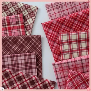 Hermosa Tela de Algodón Estampada Digital a Cuadros Roja, Coser Vestidos Camisas Bolsos Hágalo Usted Mismo - Imagen 1 de 34