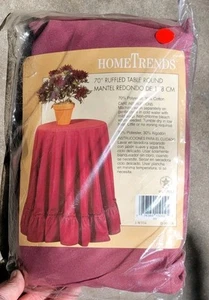 Vintage NEU 70" Rose Dekorative Runde Tischdecke-Gerafft-HomeTrends-USA - Bild 1 von 4