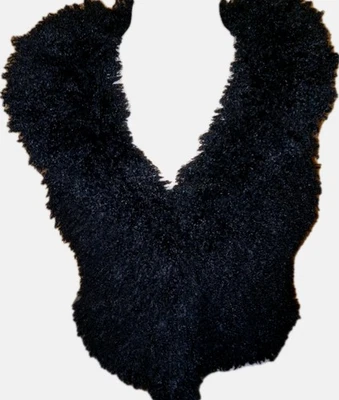 Betsey Johnson Shaggy Faux Fur Black Vest Leopard Liner Size S Bougie Glam - Image 1 of 4