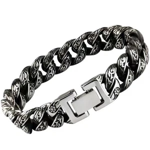 Bracciale Uomo Catena Hip Hop Retrò,Accessori Personalizzati Creativi Punk Trendy - Foto 1 di 6
