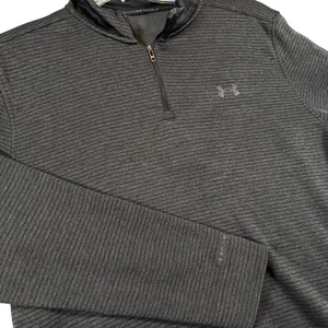 Under Armour Golf Fleece Pullover Uomo XL Nero e Grigio 1/4 Zip Maglia Manica Lunga - Foto 1 di 5