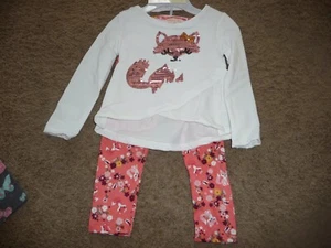 NEW NWT Colette Lilly girls size 4 beautiful sequin fox and floral pant set  - Picture 1 of 1