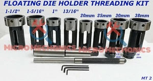 MK2 Drehbank Reitstock Matrizenhalter Schwimmende Aktion 10x Gewindeschneidsatz - Bild 1 von 1