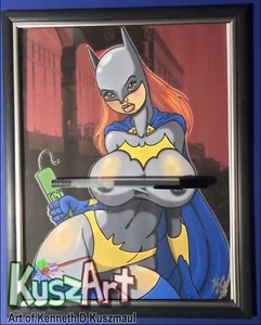 Batgirl halbnackter Pin Up Poster Druck HD Kunst mit Rahmen DC Comics Superheld Kunst - Bild 1 von 3