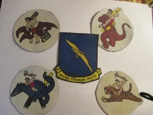 WWII USAAF COMPLETE 92 ND BOMB GROUP 5 PATCHES FLIGHT JACKET PATCH - Picture 1 of 3