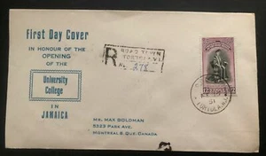 1951 Tortola Virgin Islands First Day Cover FDC University College West Indies - Picture 1 of 2