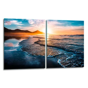 Herdabdeckplatten 2x40x52 Ceranfeld 2-Teilig Glas Spritzschutz Sonne - Bild 1 von 12