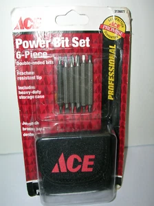 Ace 6pc Double Ended 2.5" Power Bit Set w/ Belt Mounted Canvas Pouch USA Assort - Picture 1 of 4