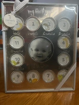  Carter's "My First Year" Silver Baby Photo Collage Frame   - Image 1 of 2
