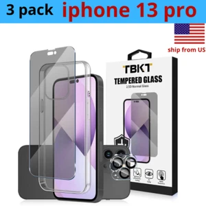 [3Pack] For iPhone 13 Pro Tempered GLASS Screen,  Protector case and Camera lens - Picture 1 of 8