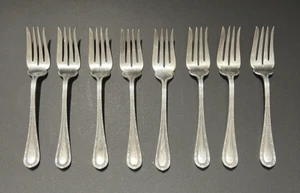 Antique 8 Gorham Salad Forks Silver Plated Empire Monogram 6" Long 1906 - Picture 1 of 9
