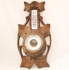Antique German Carved Wood Art Nouveau Weather Station/Barometer c.1900 #2