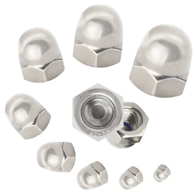 10 x Hutmuttern selbstsichernd DIN986 Edelstahl V2A M4 M5 M6 M8 M10 Stopmuttern  - Bild 1 von 4