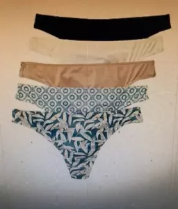 PARISIAN Intimates Gift Box of 5 pair Women's Sz L /LG Micro Thongs $35 Nitecap - Picture 1 of 2
