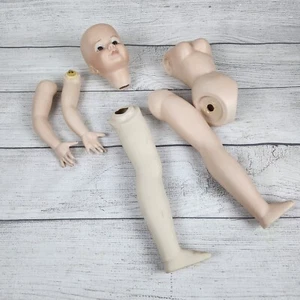 Romans Porcelain Doll Parts Set Kit Head Torso Arms Legs 643 640 - Picture 1 of 13