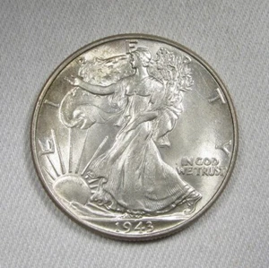 1943 Silver Walking Liberty Half Dollar Coin CH UNC AL765 - Picture 1 of 3