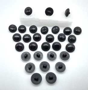 30 Black Domed Shank Sew Through Buttons w/Decorative Edge 14.7mm #80 - Picture 1 of 1