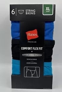 Bikini intimo Hanes Comfort Flex Fit uomo stringato confezione da 6 extra large XL nuovo - Foto 1 di 6