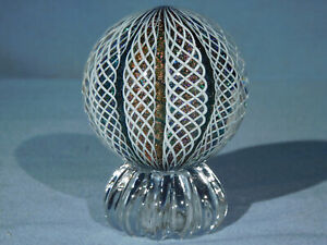  Marbles: Hand Made Art Glass Alloway Dichroic Latticino Cane #3241     2.51inch