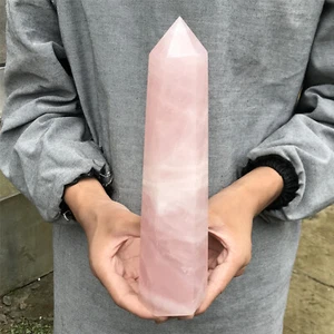 Piedra de obelisco de cristal de cuarzo rosa natural de 2,7 libras XA2257 - Imagen 1 de 17