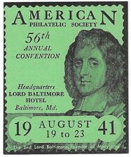 American Philatelic Society Convention 1941, Baltimore, Green, Poster Stamp