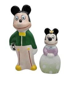 Disney Mickey Minnie Mouse Figurine Statues Soccer Ball Antique 1950s Rare - Picture 1 of 6