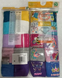 20PCS Wonder Nation 10 Pack Girls Briefs/Panties Size10Multi Color Days Of Week - Picture 1 of 2
