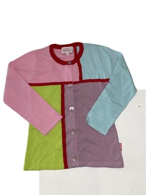 Suéter Cárdigan Geométrico Bloque de Siete Colores 104 4 Habitaciones Nuevo sin Etiquetas Foto 1 de 4