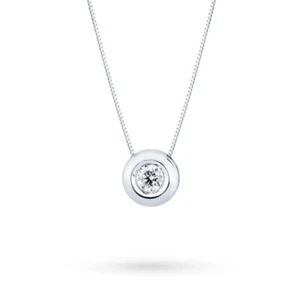 Collana Punto Luce Bibigi In Oro bianco 18 Kt E Diamante 0.05 Ct - Imagen 1 de 12
