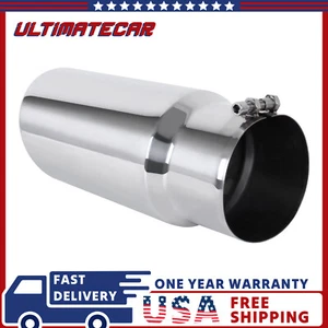 5" Entrada 6" Salida 15" Longitud Acero Inoxidable Pulido Borde Laminado Punta de Escape - Imagen 1 de 9