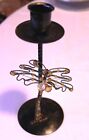 Very Nice 8" Metal Candle Holder with Wire Palm Tree & Faux Jewels !!  Used